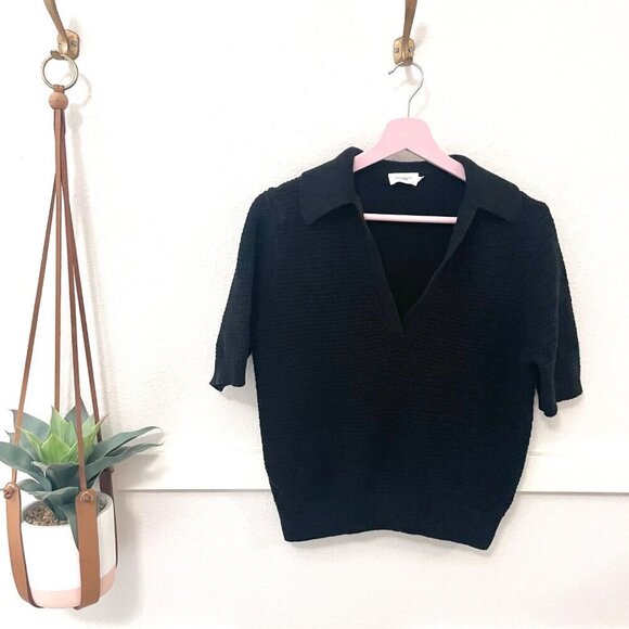 The Reset R Label The Eco Polo Short Sleeve Knit Black Size M - Picture 2 of 7